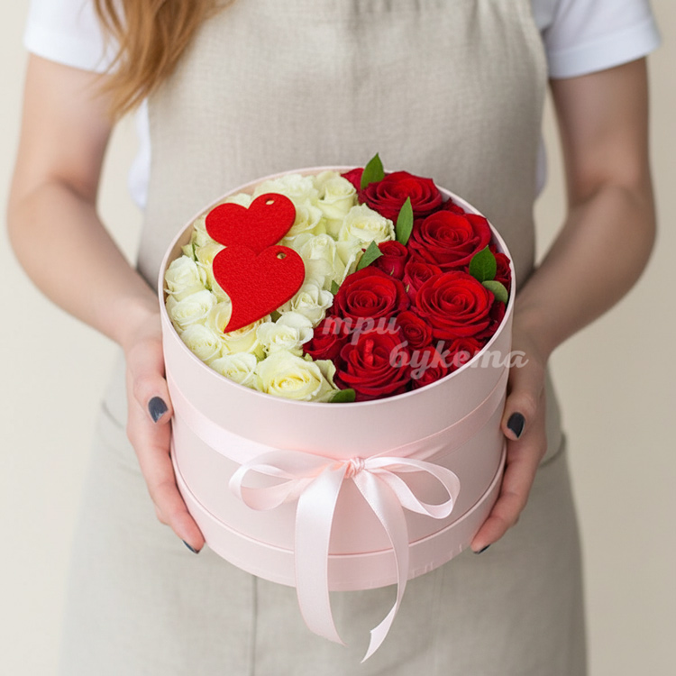 Розы в коробке на 14 февраля